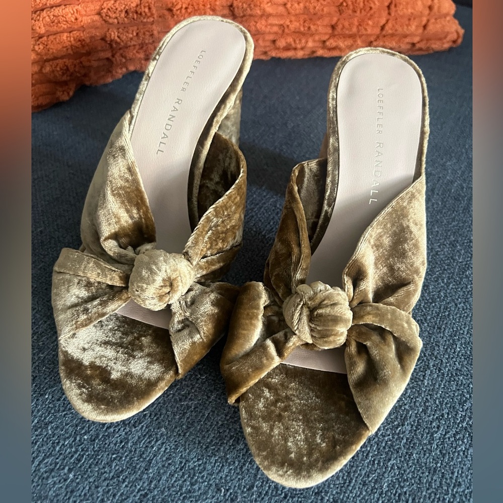 Loeffler Randall Velvet Bow Mules